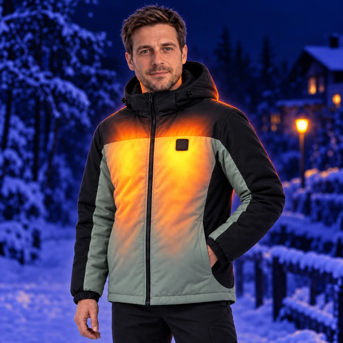Uppvärmd parkas unisex PyreFit Schiefer – värme på bröst och rygg