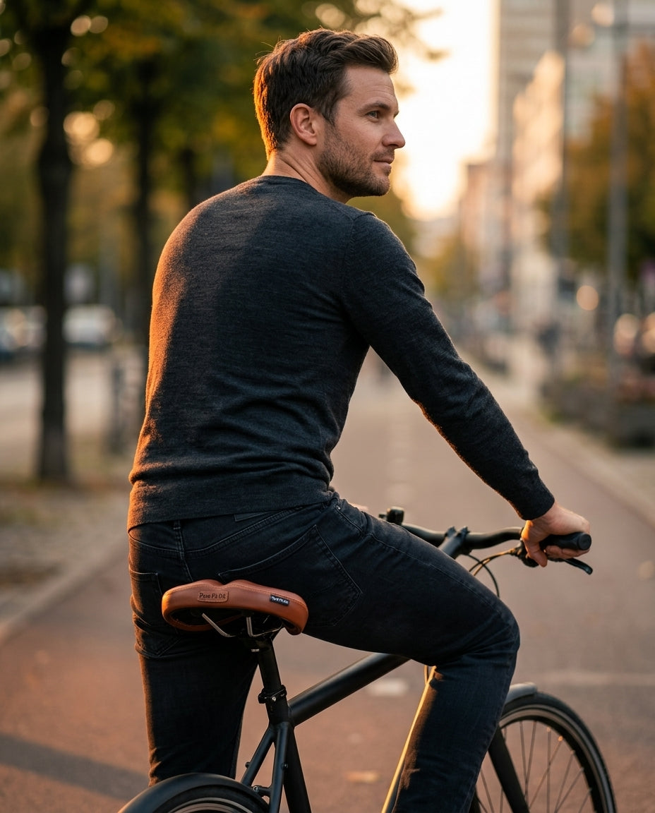 Bred och ergonomisk cykelsadel – stoppad komfort för långa turer och pendling – produktbild 2