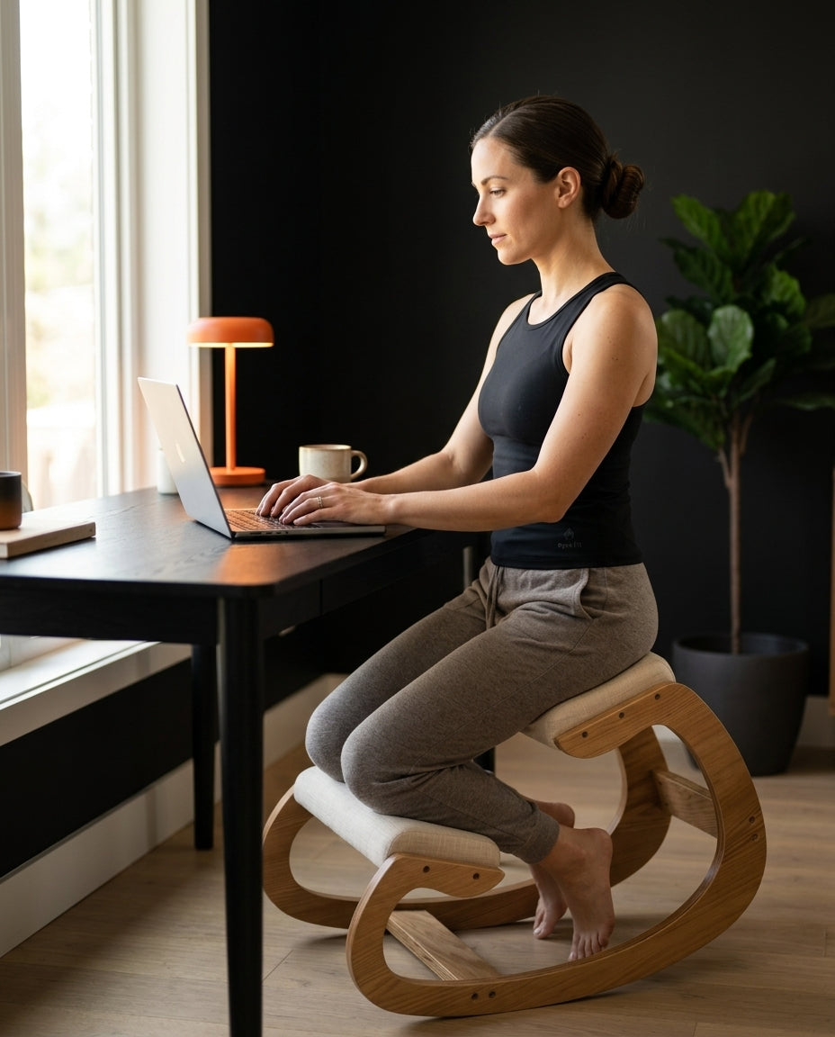 Ergonomisk knästol med stoppning – upprätt hållning vid skrivbordet – produktbild 2