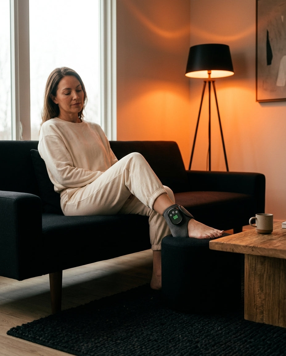 Sladdlös massageapparat för knä, vad och armbåge – värme och vibration – produktbild 2