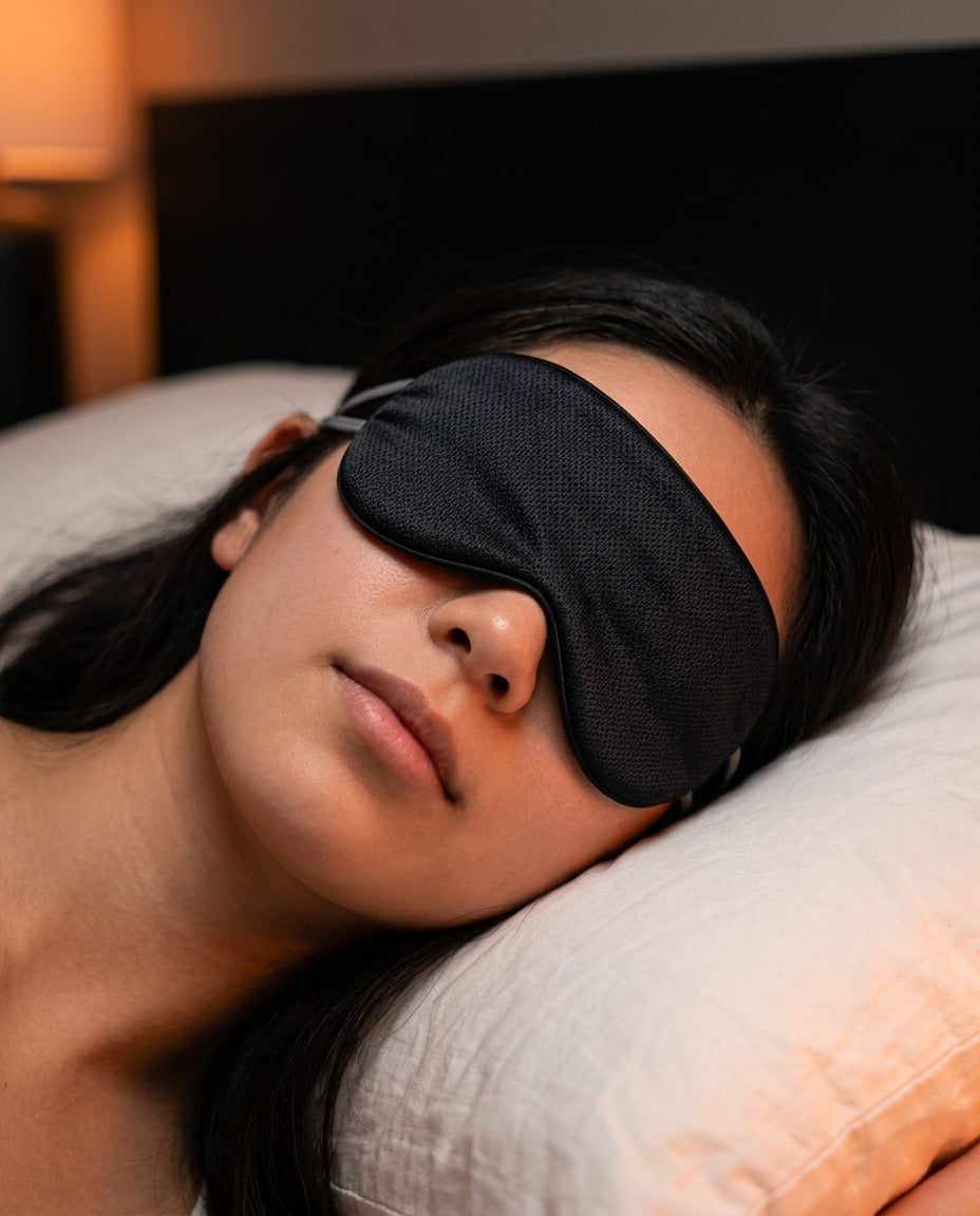 Sovmask i silke med formad passform – totalt mörker hemma och på resan – produktbild 2