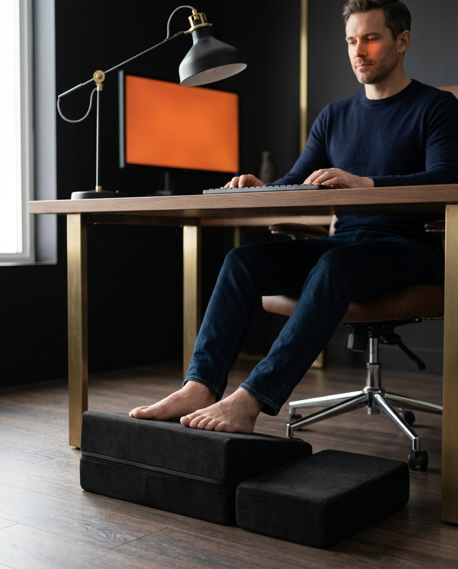Ergonomiskt fotstöd för kontoret – 3 höjder för hållning och sittkomfort – produktbild 3
