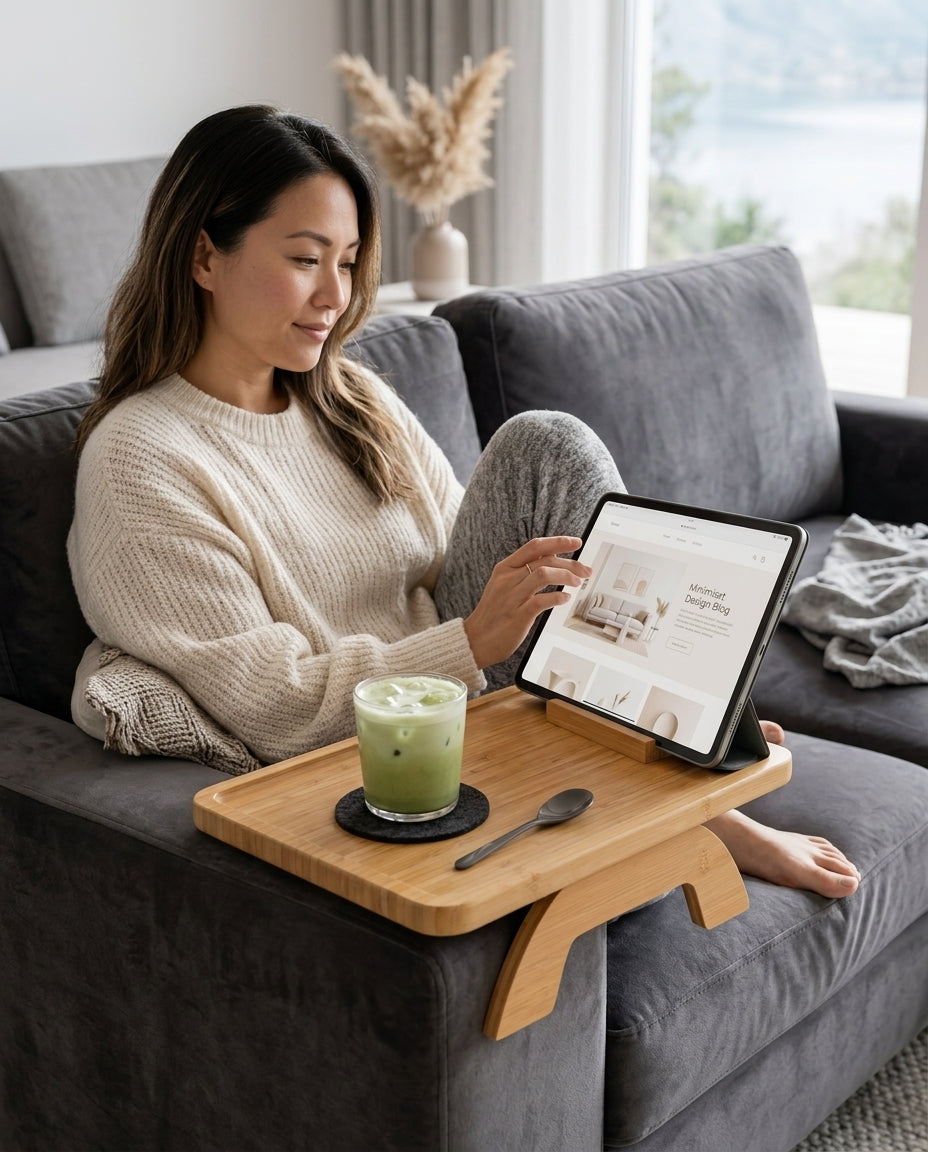 Soffbricka för armstödet med vridbar mobilhållare – handsfree-komfort i soffan – produktbild 3