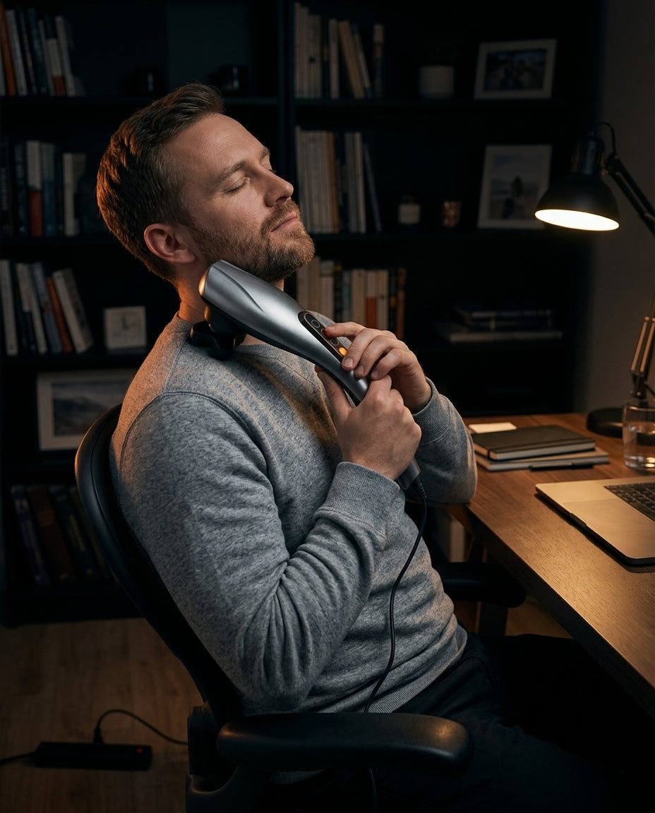 Massagepistol med utbytbara huvuden – djupmassage för muskler och återhämtning – produktbild 3