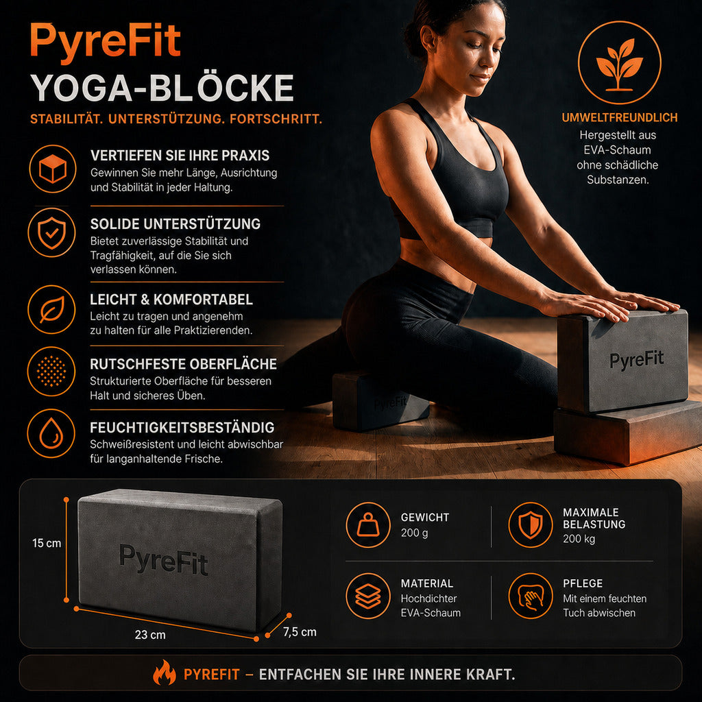 Yogablock i EVA-skum 2-pack – stöd och linjering för yoga och pilates – produktbild 3