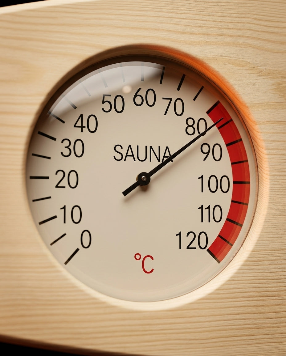 Bastutermometer och hygrometer i trä – värme och luftfuktighet i en blick – produktbild 5