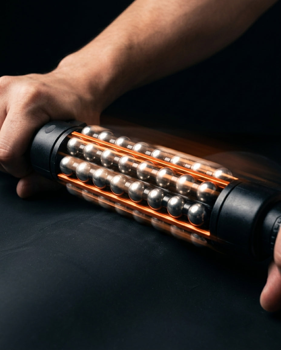 Massagerulle med roterande kula – djupmassage utan ström för rygg och ben – produktbild 6