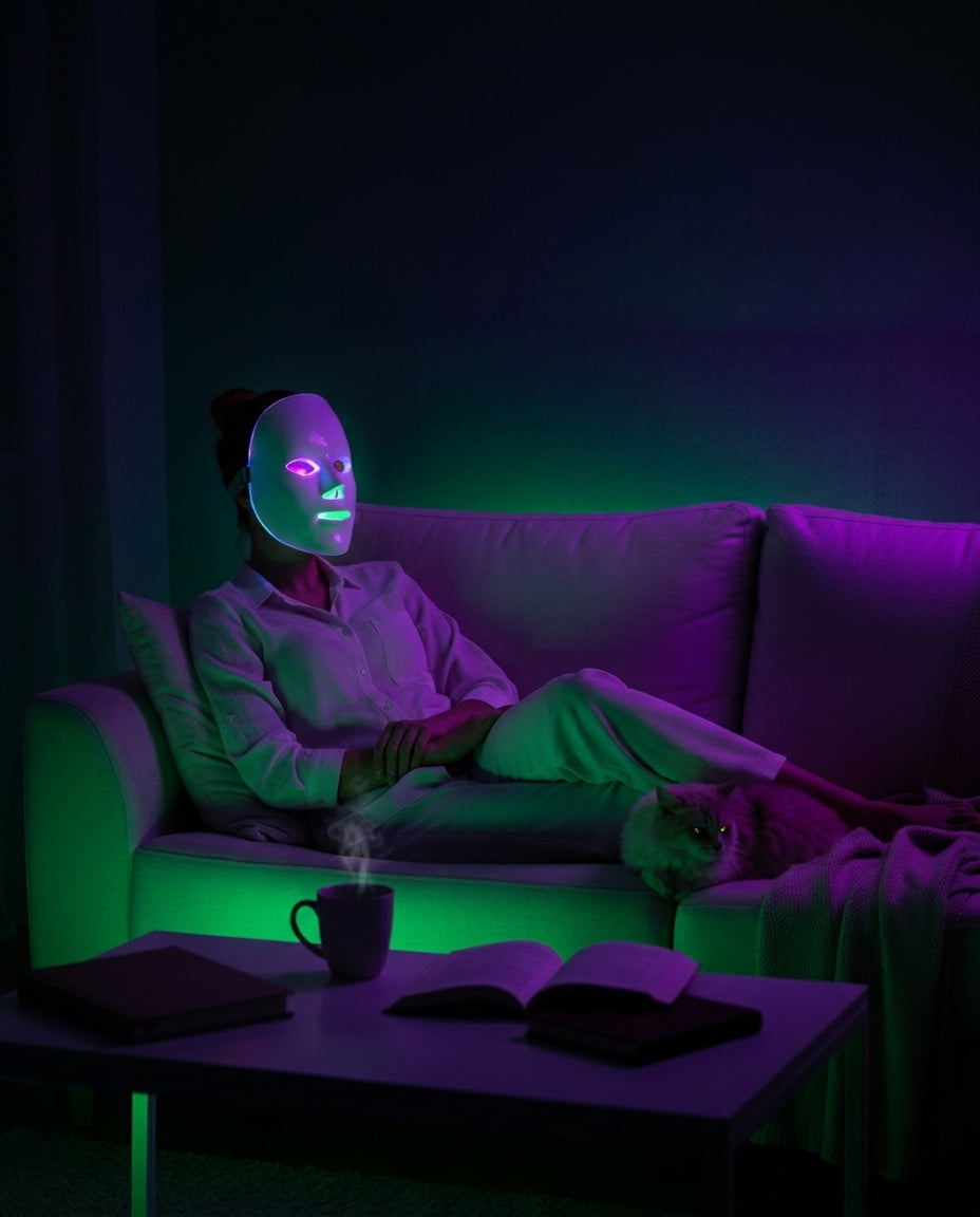LED-ansiktsmask för hemmet – flera ljuslägen för en lugn hudvård på kvällen – produktbild 7