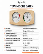Bastutermometer och hygrometer i trä – värme och luftfuktighet i en blick – produktbild 9