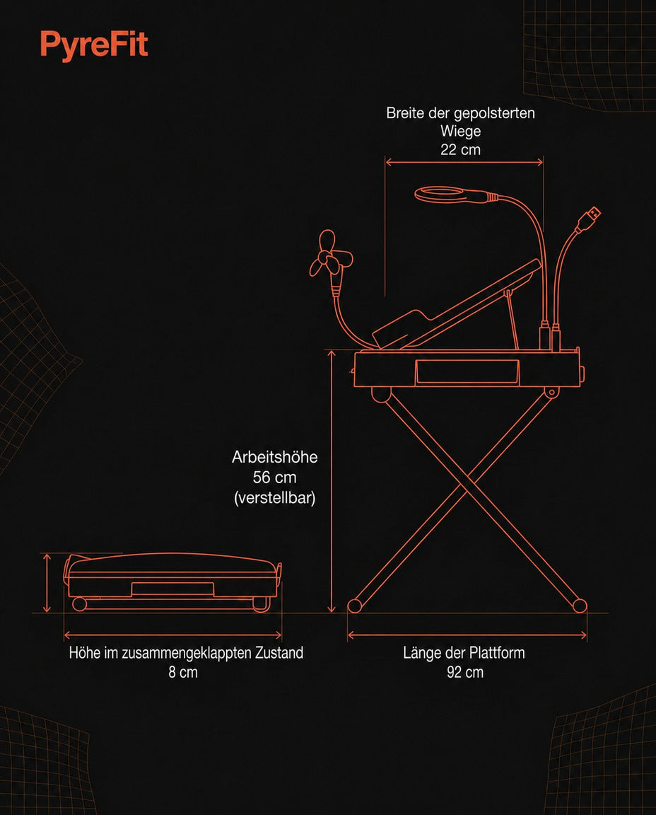 Fotvårdsstation med lampa och spegel – upphöjt stöd för pedikyr hemma – produktbild 9
