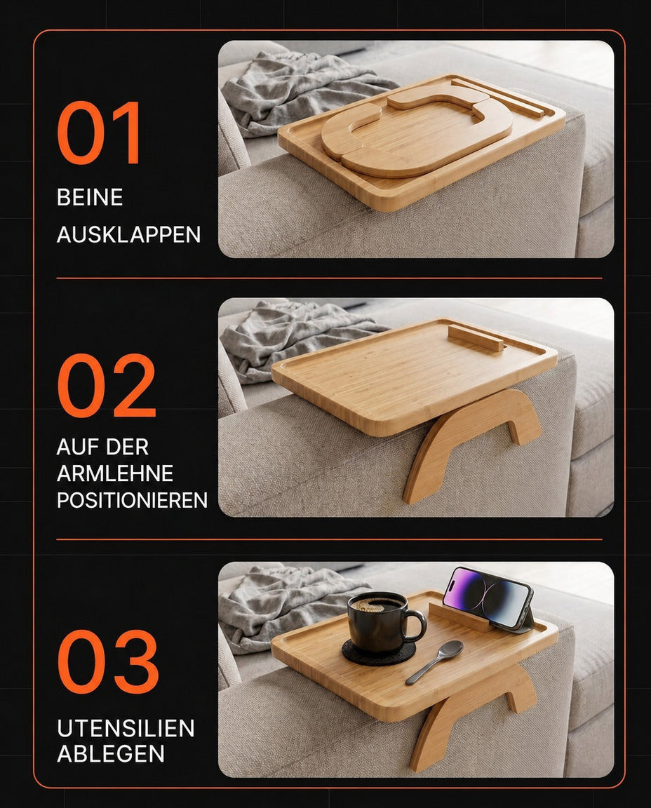 Soffbricka för armstödet med vridbar mobilhållare – handsfree-komfort i soffan – produktbild 10