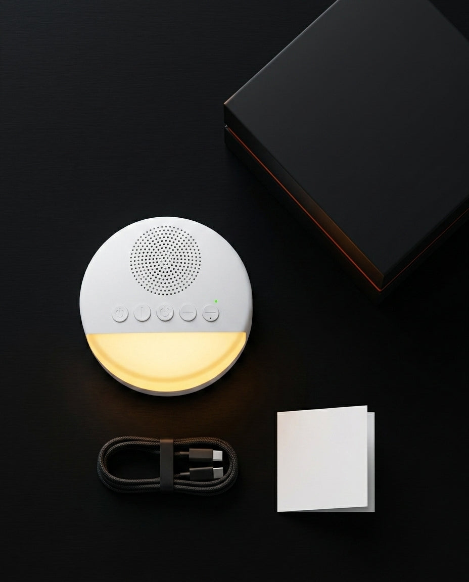 White noise-maskin med nattlampa – lugn sömn för bebisar, barn och vuxna – produktbild 10