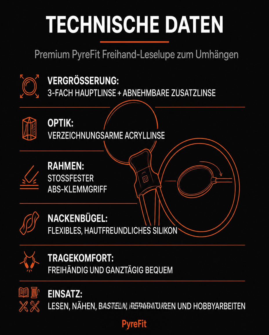 Förstoringsglas att hänga runt halsen – 3x handsfree för sömnad, pyssel och finstilt – produktbild 11
