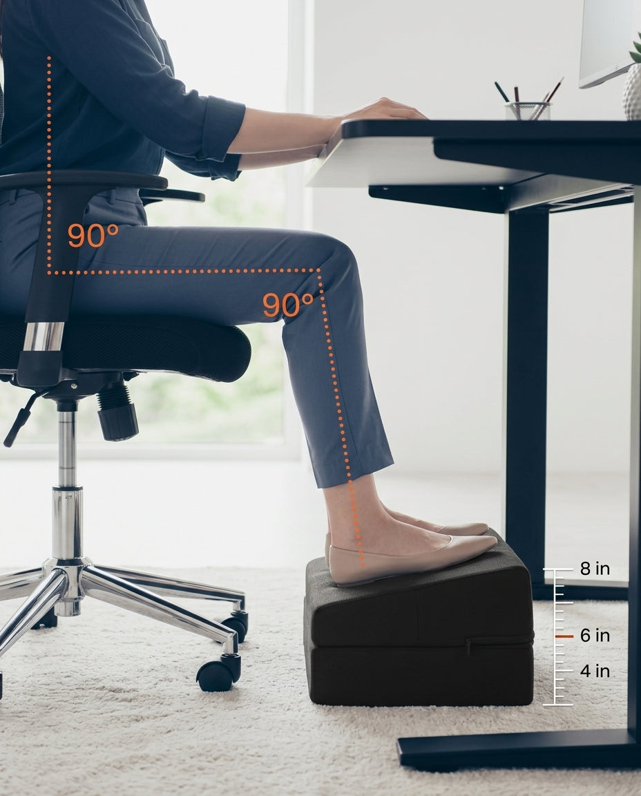 Ergonomiskt fotstöd för kontoret – 3 höjder för hållning och sittkomfort – produktbild 11