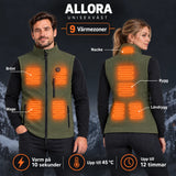 Värmeväst unisex PyreFit Allora: 9 värmezoner på nacke, bröst, mage, rygg och ländrygg