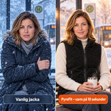 Jämförelse: vanlig vinterjacka och Amparo med värme