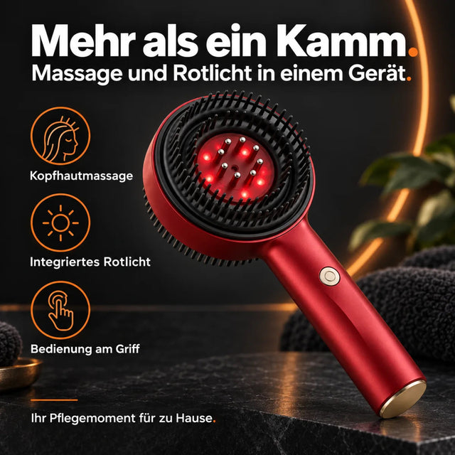 Massagekam för hårbotten med rött ljus – fördelar och funktioner