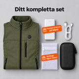Komplett set: Mellora, powerbank 20 000 mAh, laddkabel, tvättpåse och väska