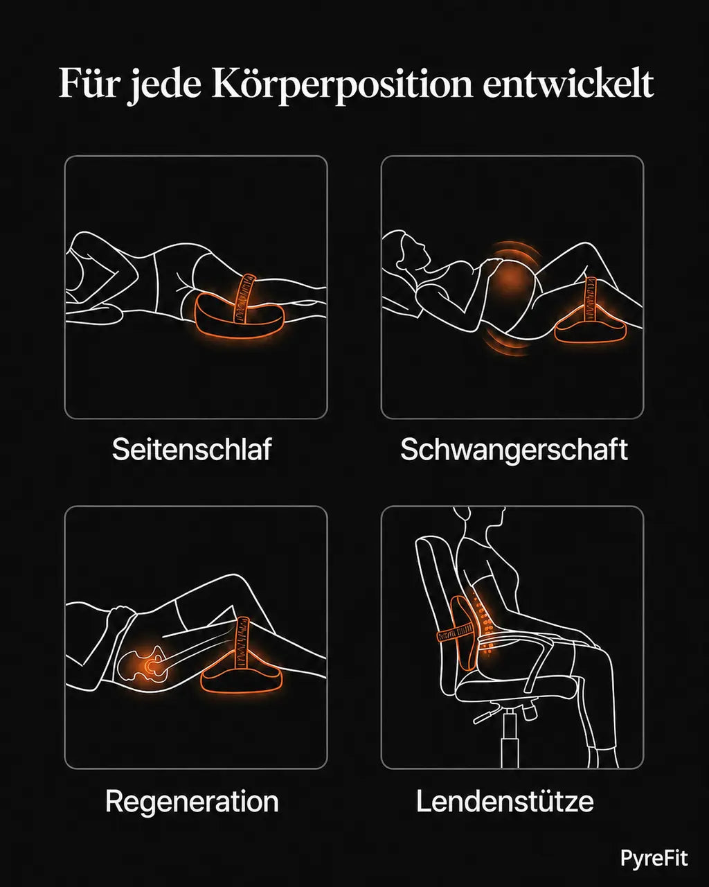 Ergonomisk knäkudde för sidosovare – produktbild