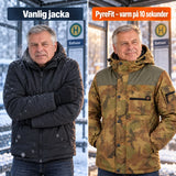 Jämförelse: vanlig vinterjacka och Mistro med värme