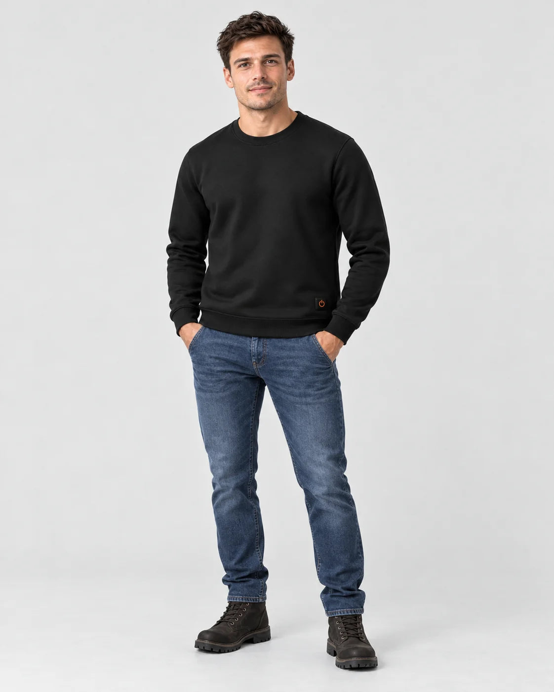 Uppvärmd sweatshirt med rund hals PyreFit Aeroan, helfigur