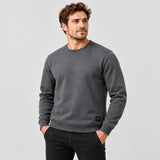 Uppvärmd sweatshirt med rund hals PyreFit Aeroan i grått, framifrån