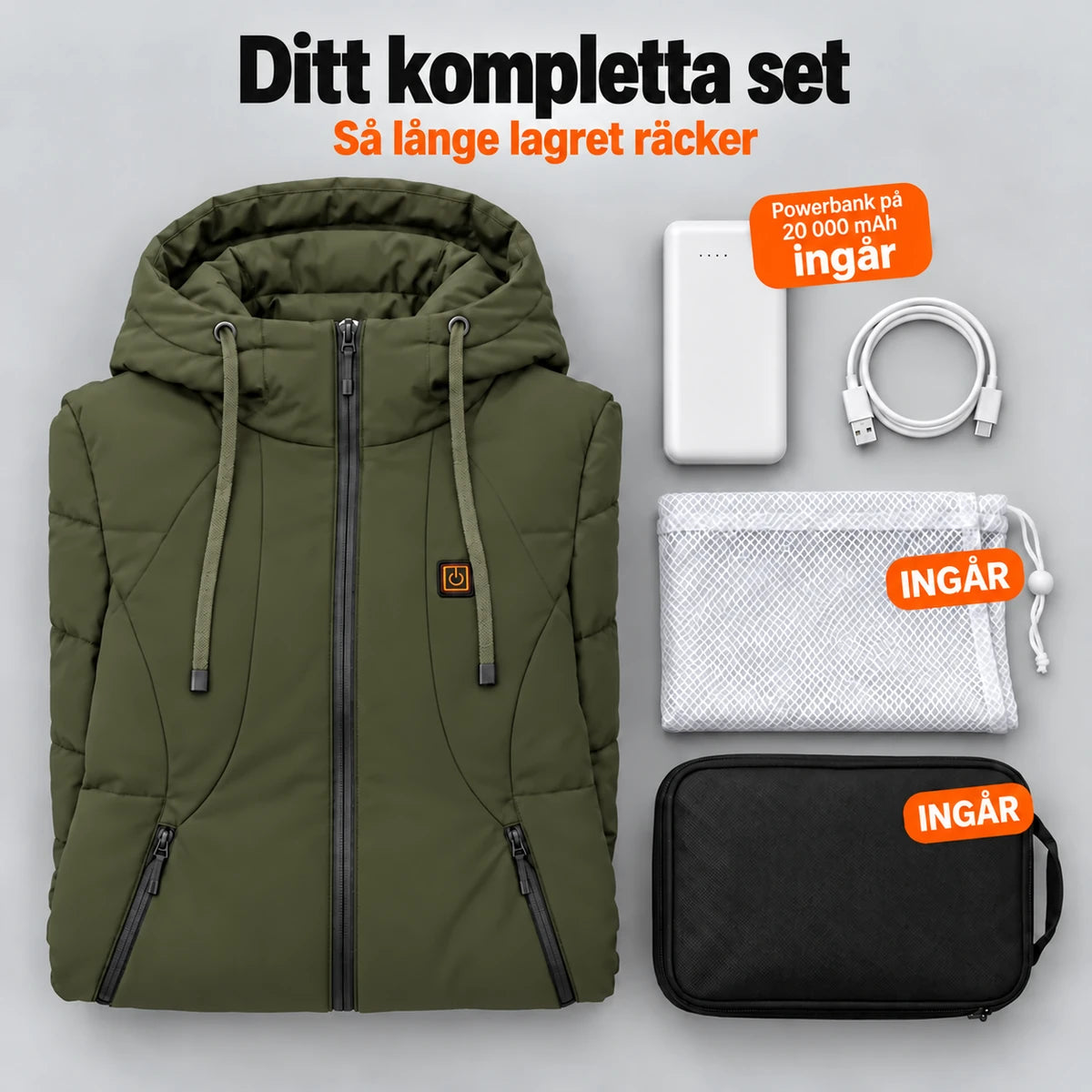 PyreFit Alpina i olivgrönt – komplett set