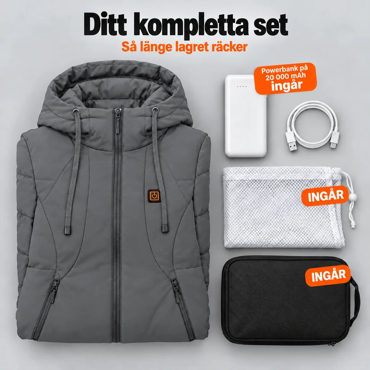 PyreFit Alpina i grått – komplett set