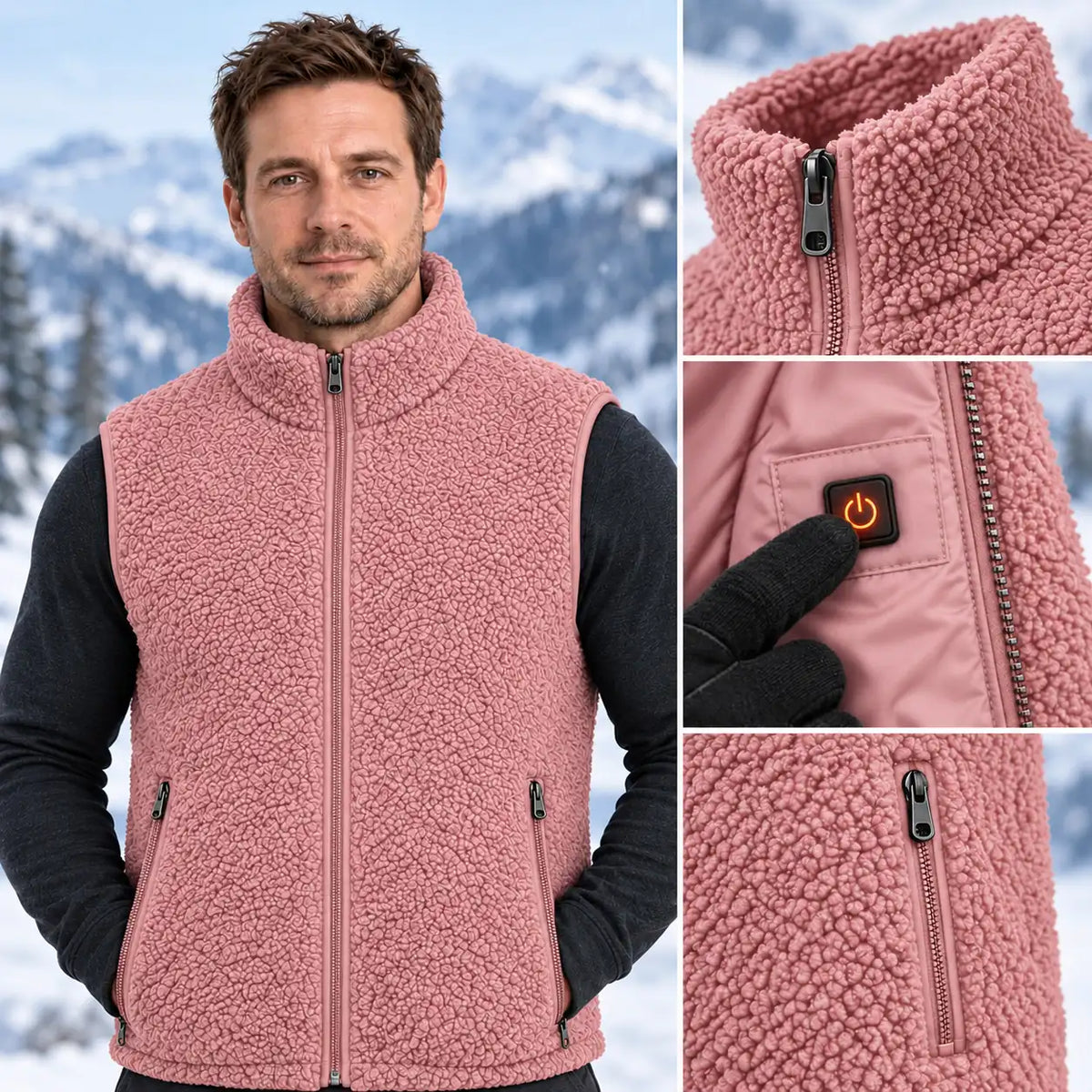 PyreFit Amparo i rosa – kontrollknappen i närbild