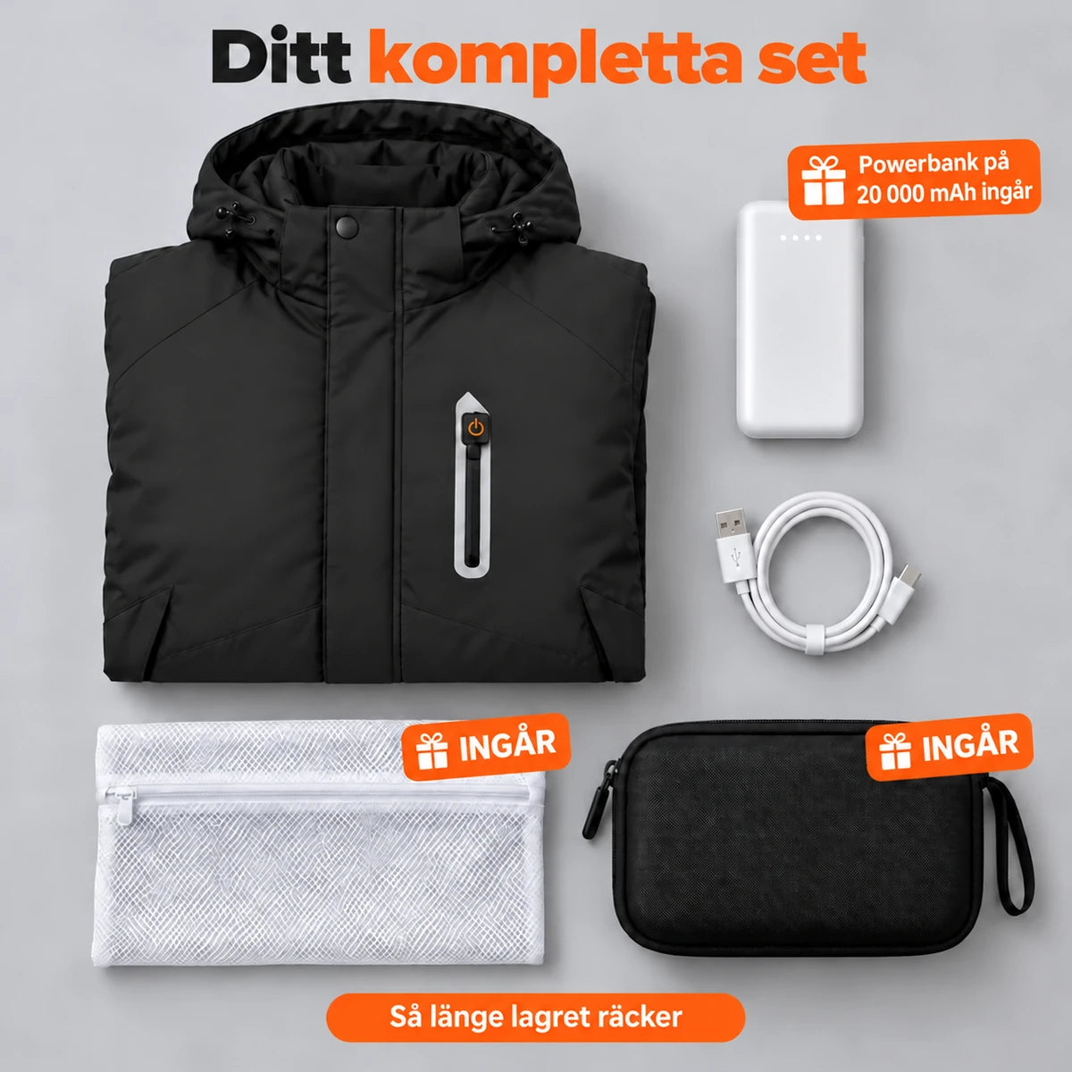 PyreFit Calvero i svart – komplett set