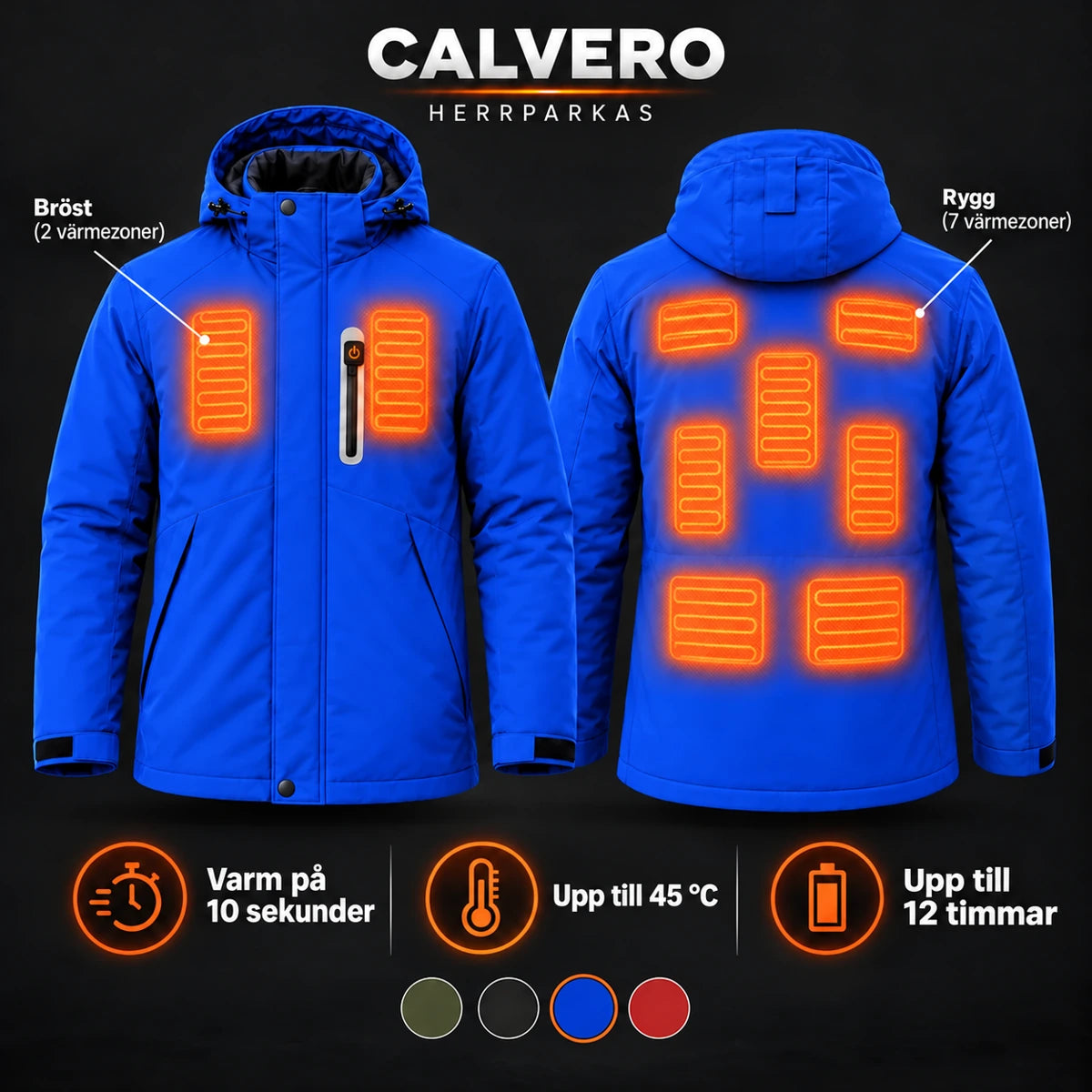 PyreFit Calvero i marinblått – värmezoner