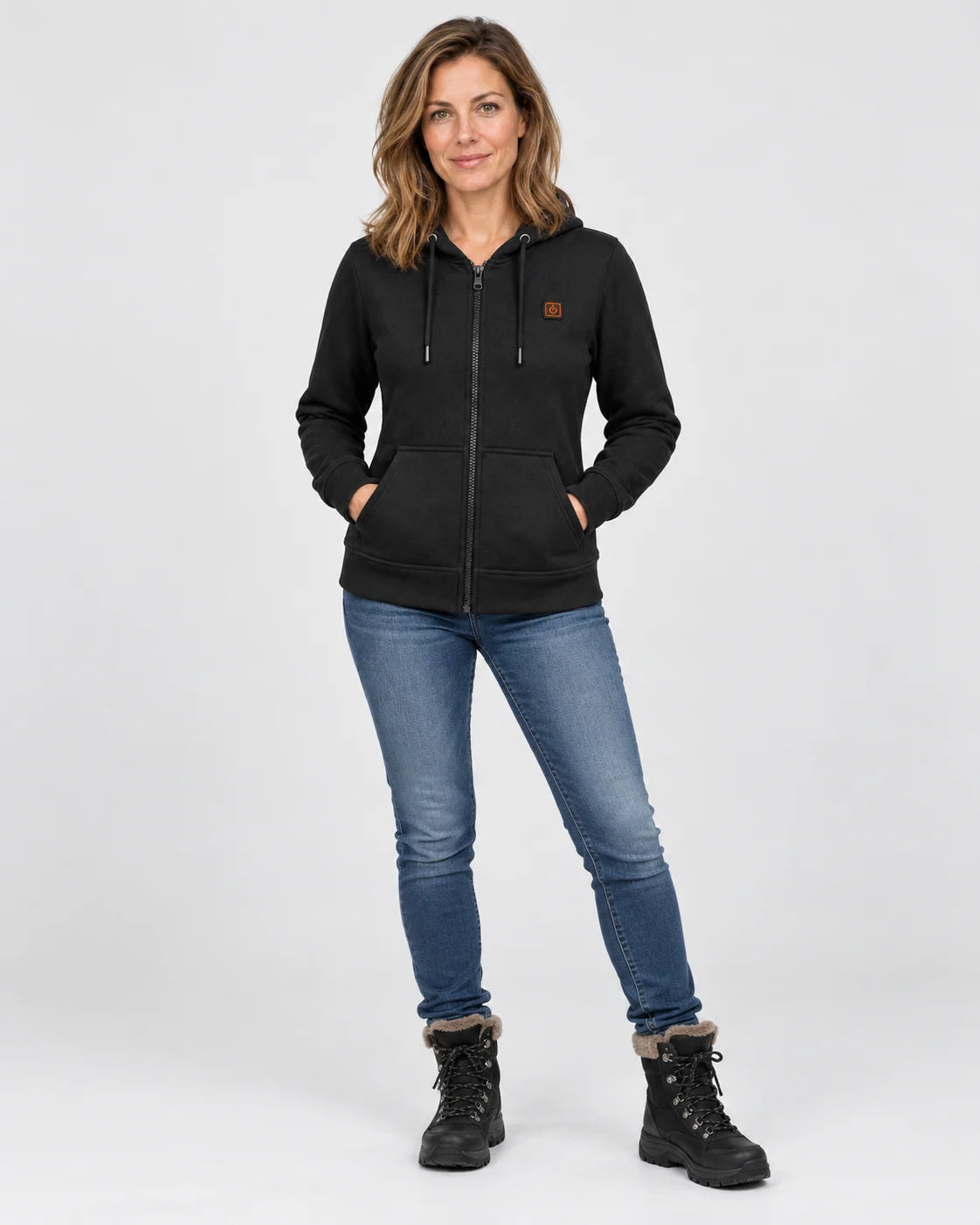 Uppvärmd sweatshirtjacka dam PyreFit Cosaro, helfigur