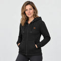 Uppvärmd sweatshirtjacka dam PyreFit Cosaro, på modell, framifrån