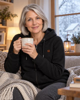 Uppvärmd sweatshirtjacka dam PyreFit Cosaro en vinterdag: hemma