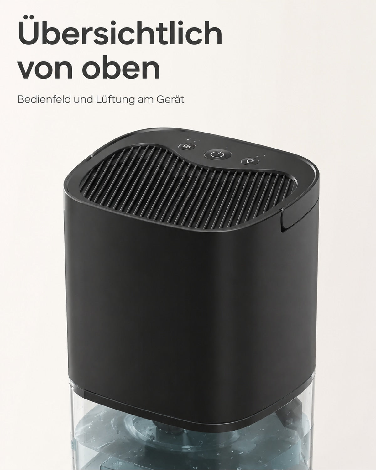 Mini-avfuktare med 1-liters vattentank – svart – produktbild 4