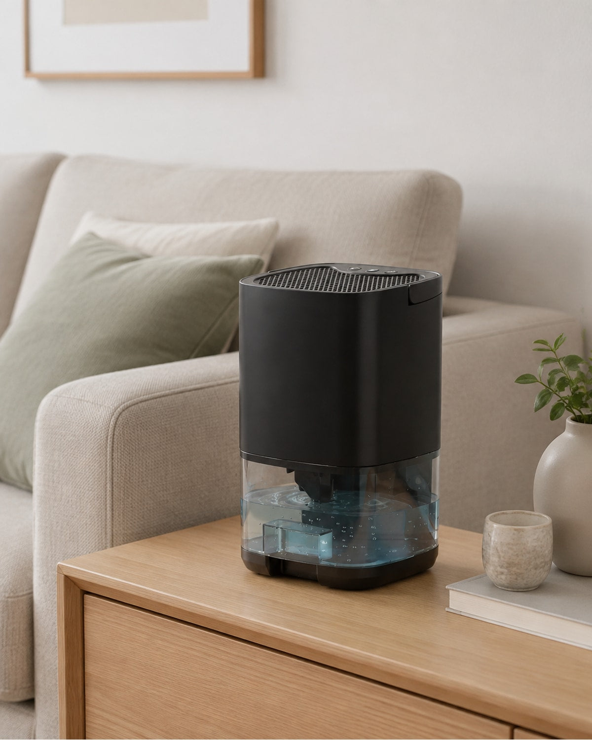Mini-avfuktare med 1-liters vattentank – svart – produktbild 5