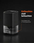 Mini-avfuktare med 1-liters vattentank – svart – produktbild 6