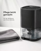 Mini-avfuktare med 1-liters vattentank – svart – produktbild 8