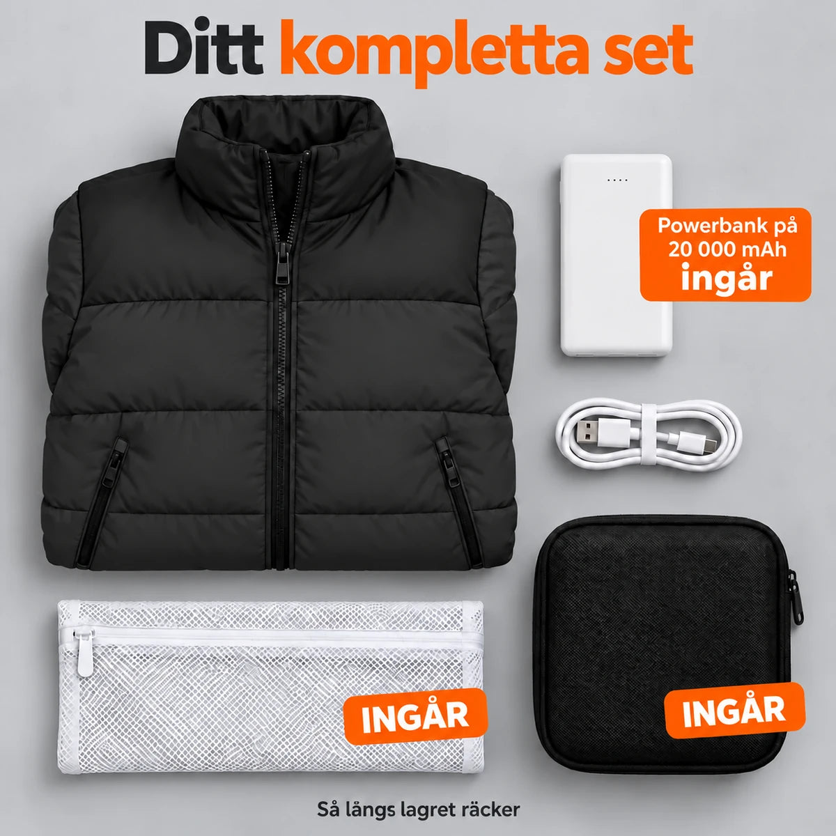 PyreFit Elaron i svart – komplett set