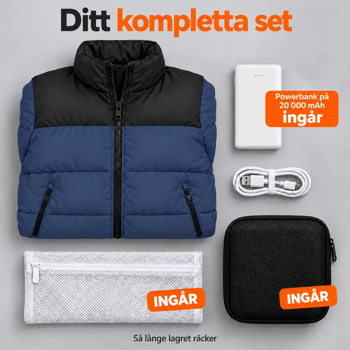 PyreFit Elaron i marinblått – komplett set