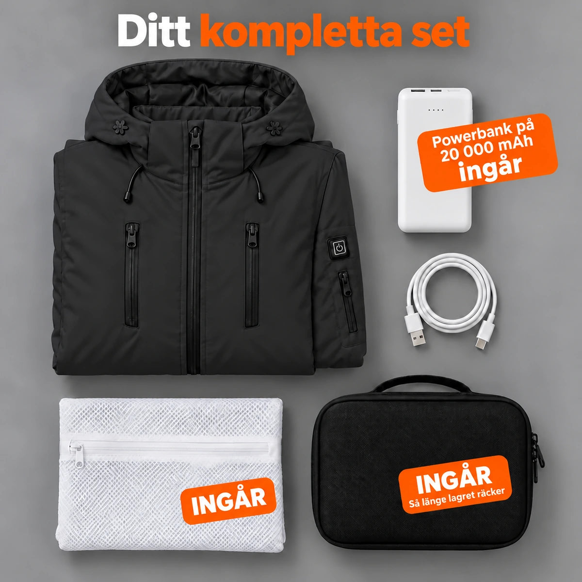 PyreFit Glacio i svart – komplett set
