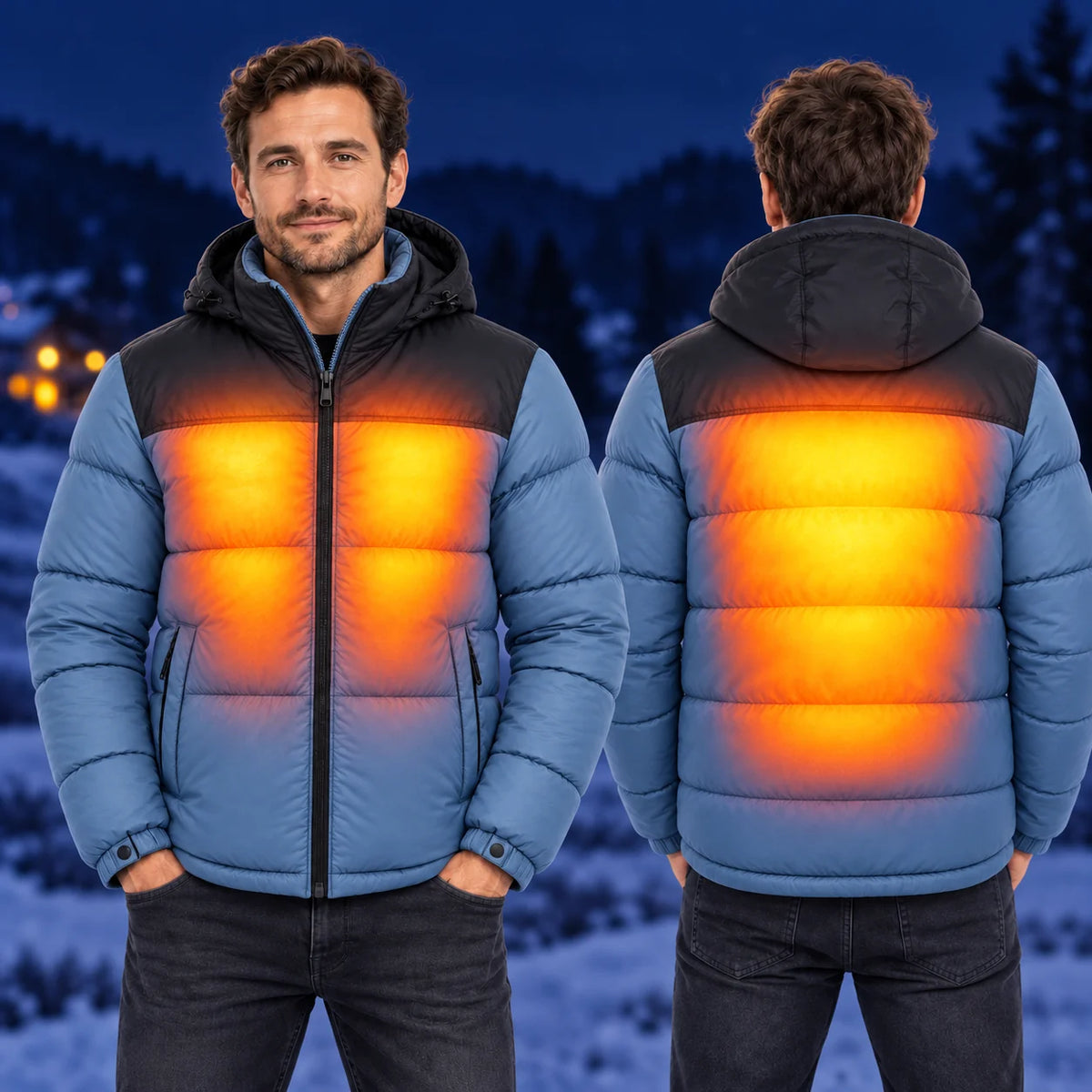 Quiltad värmejacka unisex PyreFit Gletor – värme på bröst och rygg