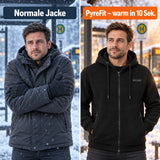 Jämförelse: vanlig vinterjacka och Kernor med värme