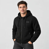 Uppvärmd sweatshirthoodie herr PyreFit Kernor, på modell, framifrån