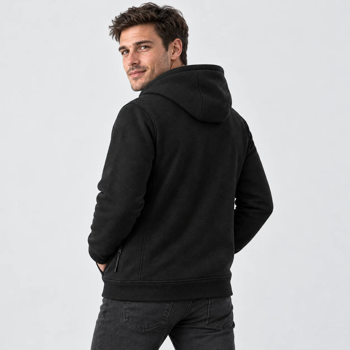 Uppvärmd sweatshirthoodie herr PyreFit Kernor, bakifrån