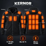 Uppvärmd sweatshirthoodie herr PyreFit Kernor: 23 värmezoner på armar, axlar, nacke, bröst och rygg