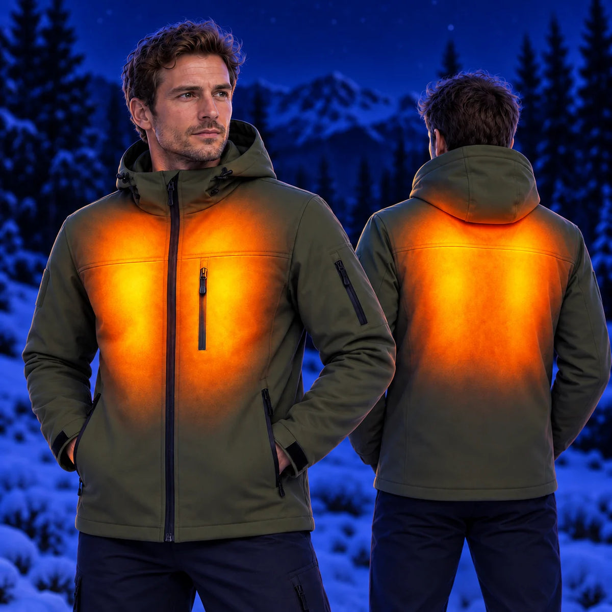 Värmejacka i softshell PyreFit Novera – värme på bröst och rygg