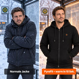 Jämförelse: vanlig vinterjacka och Olivora med värme