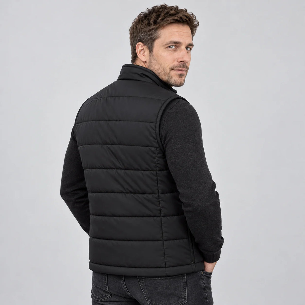Quiltad värmeväst unisex PyreFit Pivotan, bakifrån