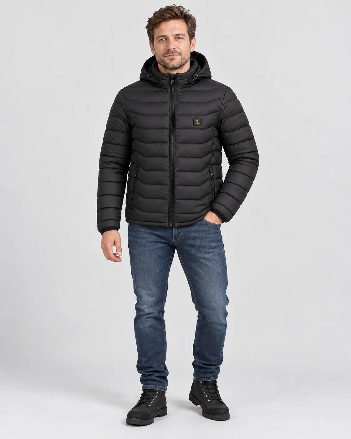 Quiltad värmejacka herr PyreFit Rangor, helfigur